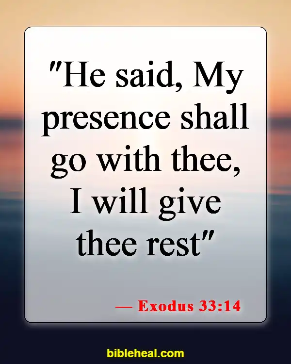 Bible Verses About Being Quiet And Still (Exodus 33:14)