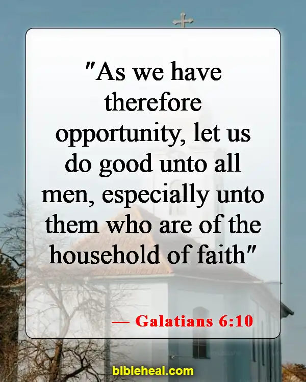 Bible Verse About Community Working Together (Galatians 6:10)