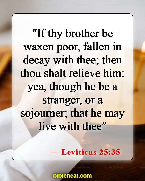 Bible Verses About Reaching Out To Community (Leviticus 25:35)