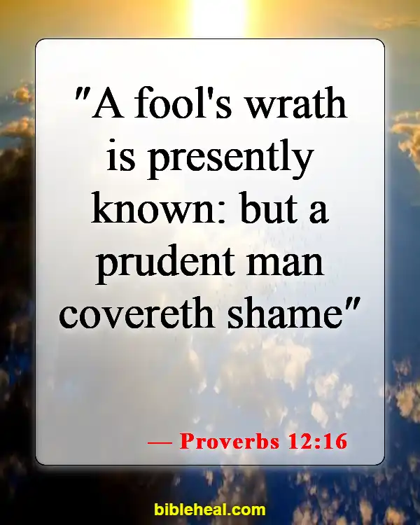 Bible Verses On How To Deal With Anger (Proverbs 12:16)