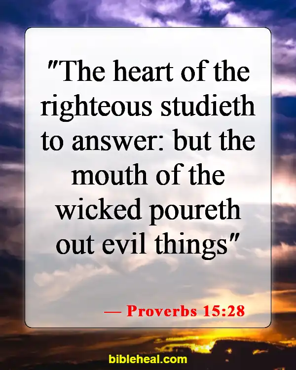 Bible Verses About Temperance (Proverbs 15:28)