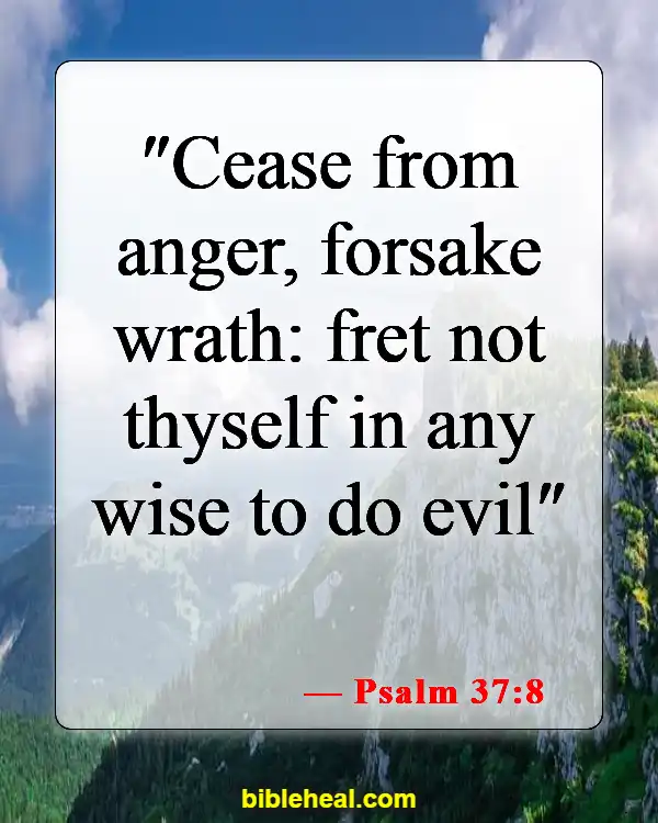 Bible Verses On How To Deal With Anger (Psalm 37:8)