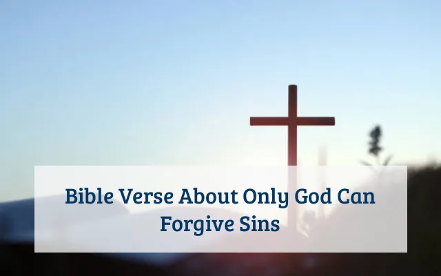 Bible Verse About Only God Can Forgive Sins