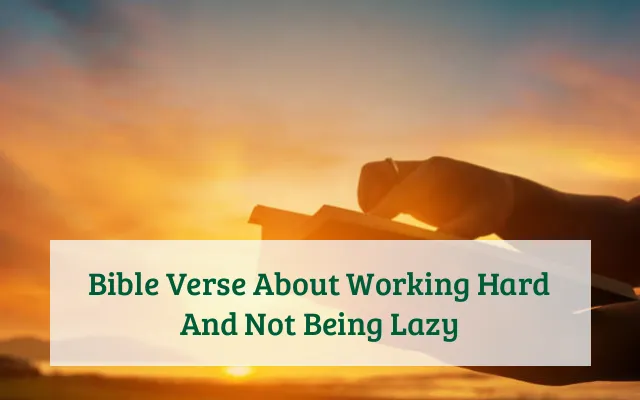 Bible Verse About Working Hard And Not Being Lazy